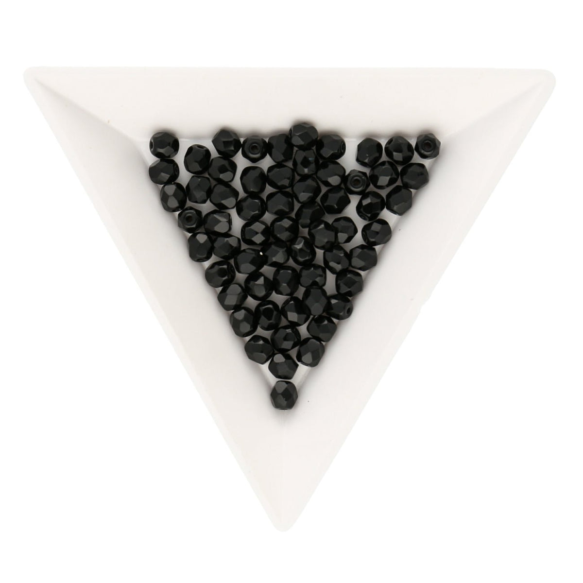 Fire polished 4 mm Glasperlen - Jet - PerlineBeads