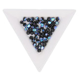 Fire polished 4 mm Glasperlen - Jet AB - PerlineBeads