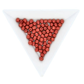 Fire polished 4 mm Glasperlen - Lava Red - PerlineBeads