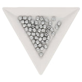 Fire polished 4 mm Glasperlen - Matte Metallic Silver - PerlineBeads