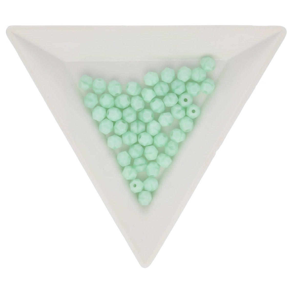 Fire polished 4 mm Glasperlen - Opaque Azure Turquoise - PerlineBeads