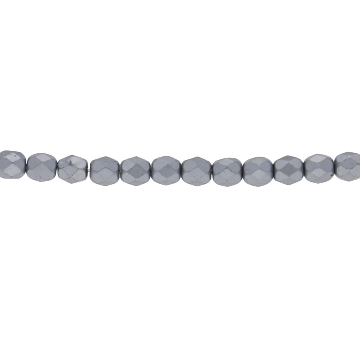 Fire polished 4 mm Glasperlen - Pastel light grey - PerlineBeads