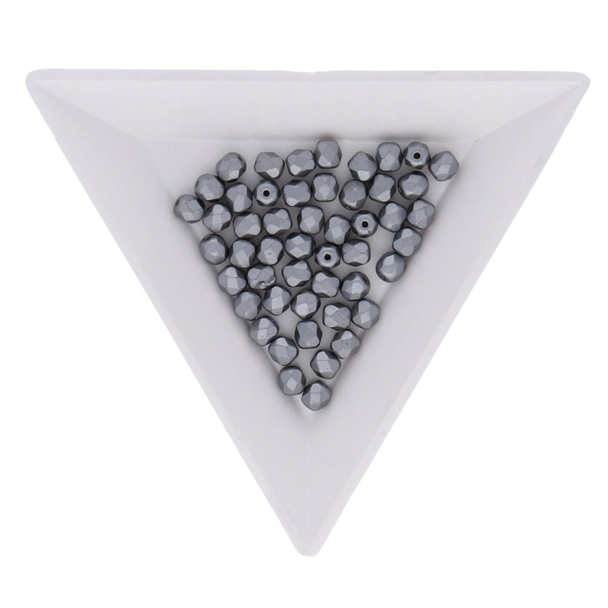 Fire polished 4 mm Glasperlen - Pastel light grey - PerlineBeads