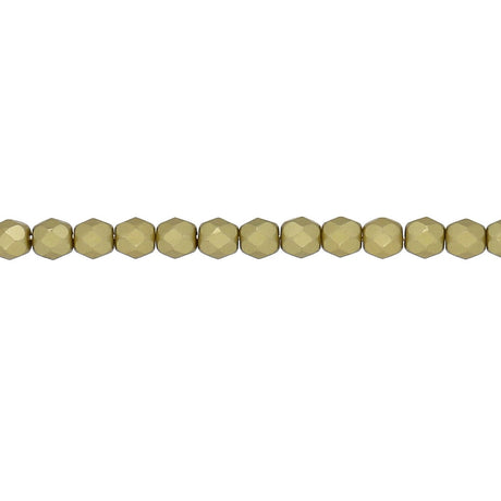 Fire polished 4 mm Glasperlen - Pastel lime - PerlineBeads