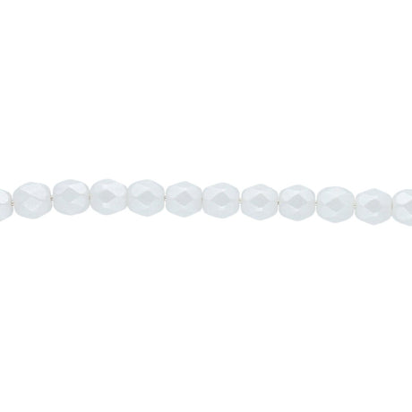Fire polished 4 mm Glasperlen - Pastel White - PerlineBeads