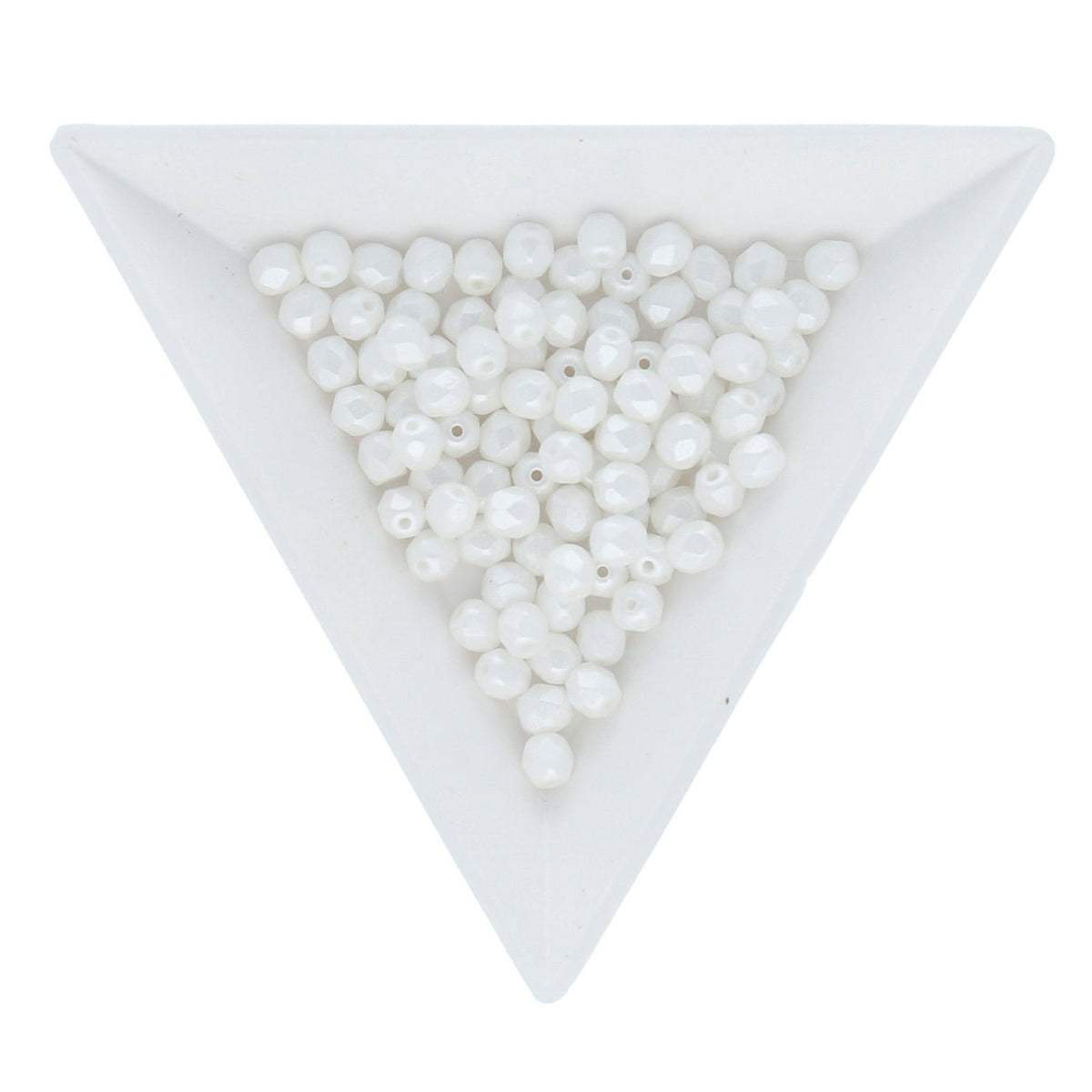 Fire polished 4 mm Glasperlen - Pastel White - PerlineBeads