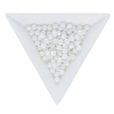 Fire polished 4 mm Glasperlen - Pastel White - PerlineBeads