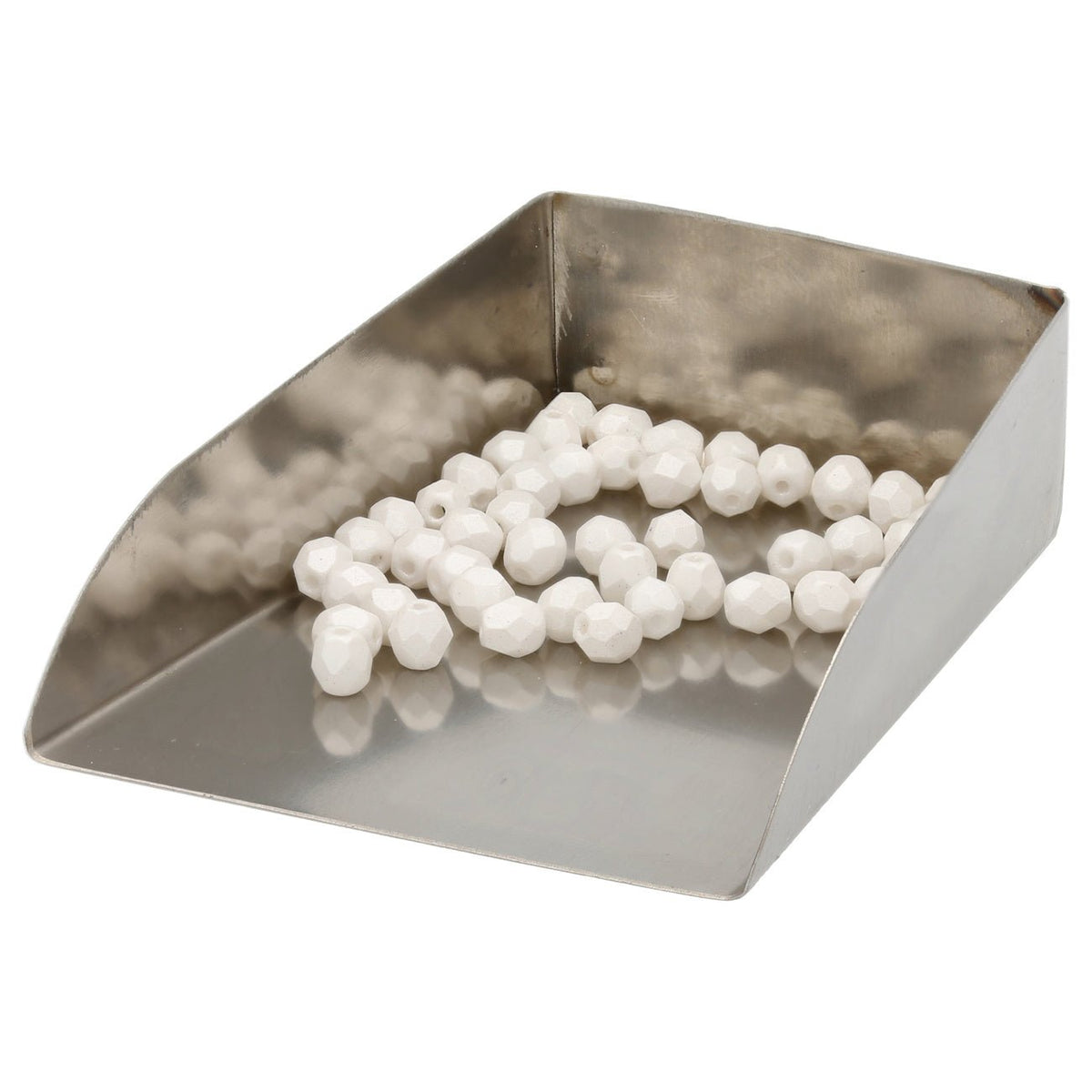 Fire polished 4 mm Glasperlen - Pearl Shine White - PerlineBeads