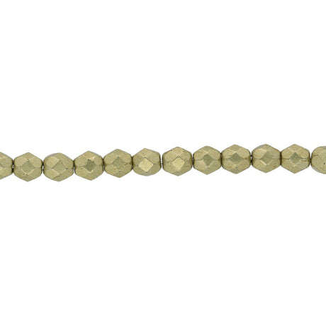Fire polished 4 mm Glasperlen - Saturated Metallic Limelight - PerlineBeads