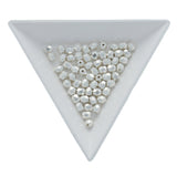 Fire polished 4 mm Glasperlen - Silver Plate - PerlineBeads