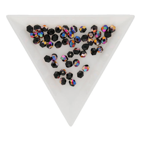 Fire polished 4 mm Glasperlen - Vitex Jet - PerlineBeads