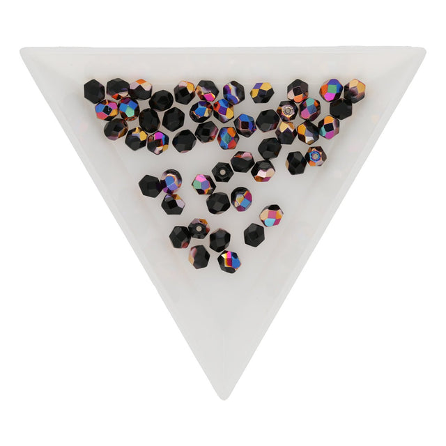 Fire polished 4 mm Glasperlen - Vitex Jet - PerlineBeads