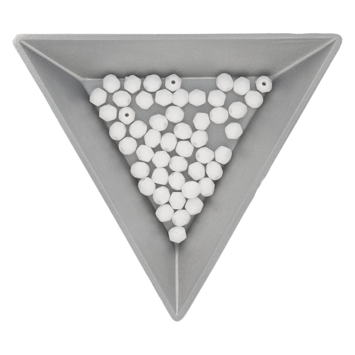 Fire polished 4 mm Glasperlen - White - PerlineBeads