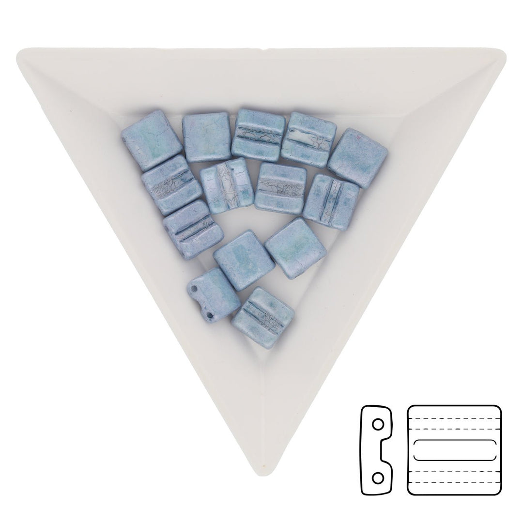 Fixer Beads horizontale Ausführung - Chalk Blue Luster - PerlineBeads