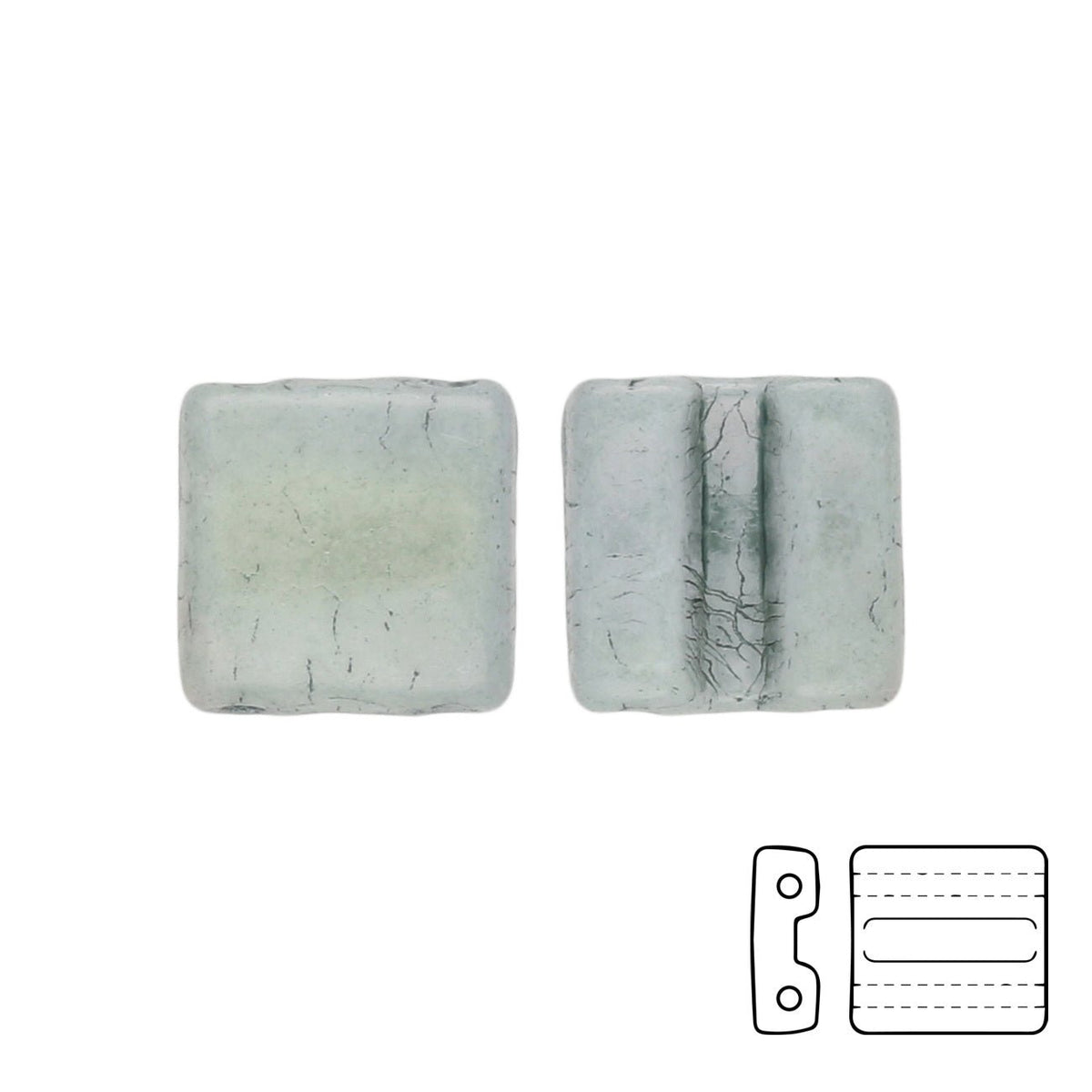 Fixer Beads horizontale Ausführung - Chalk Green Luster - PerlineBeads