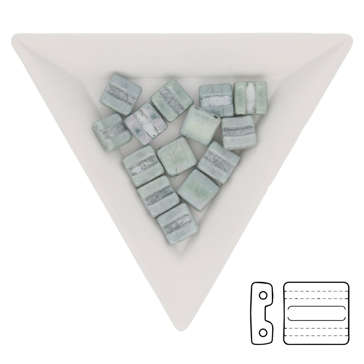 Fixer Beads horizontale Ausführung - Chalk Green Luster - PerlineBeads