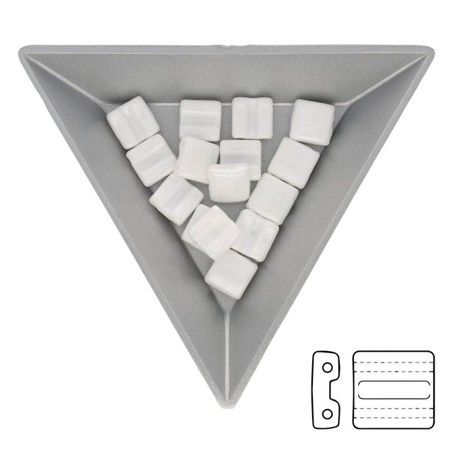 Fixer Beads horizontale Ausführung - Chalk White Luster - PerlineBeads
