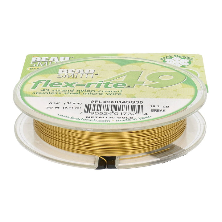 Flex-rite 49 (0,35 mm) – Metallic Satin Gold - PerlineBeads