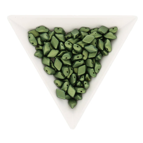 GemDuo - Gold Shine Dark Olive - PerlineBeads