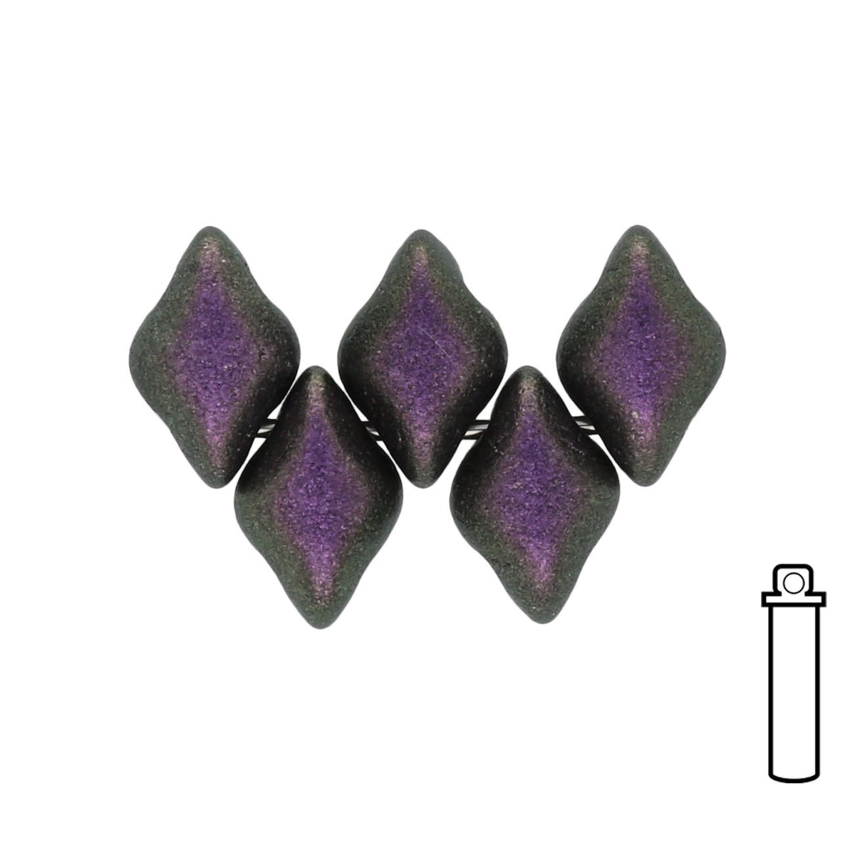 GemDuo - Polychrome Black Raspberry - PerlineBeads