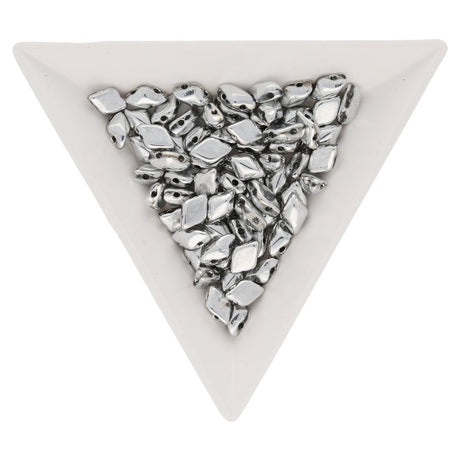 GemDuo - Silver - PerlineBeads