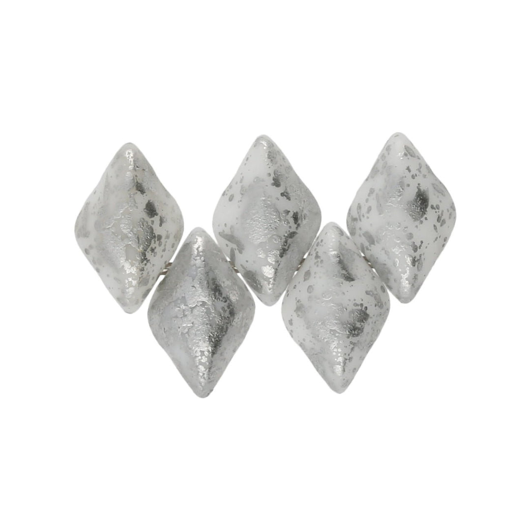 GemDuo - Silver Splash Chalk - PerlineBeads