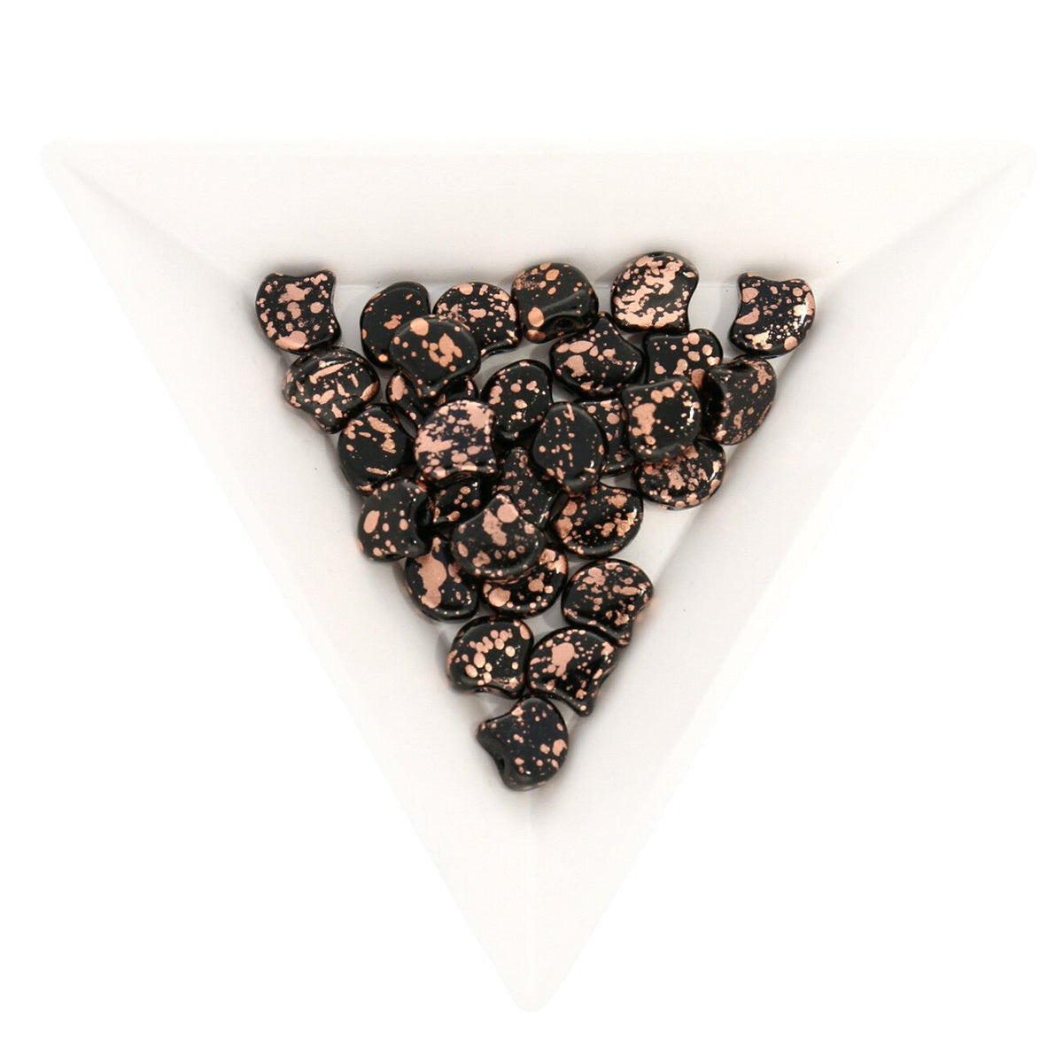 Ginko Leaf Bead - Copper Splash - Jet - PerlineBeads