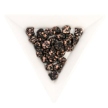 Ginko Leaf Bead - Copper Splash - Jet - PerlineBeads