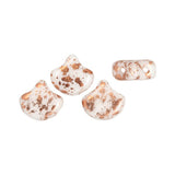 Ginko Leaf Bead - Copper Splash - White - PerlineBeads
