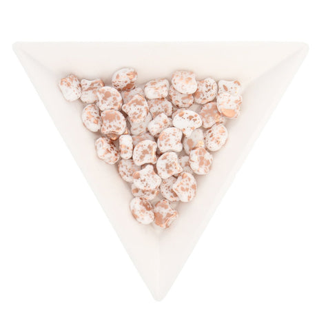Ginko Leaf Bead - Copper Splash - White - PerlineBeads