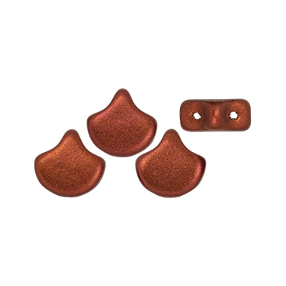 Ginko Leaf Bead - Matte - Metallic Dark Copper - PerlineBeads