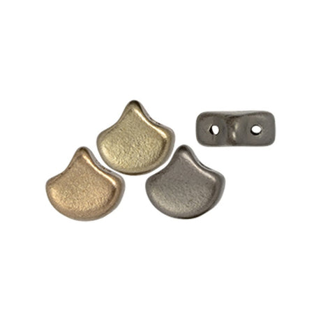 Ginko Leaf Bead - Matte - Metallic Leather - PerlineBeads