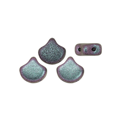 Ginko Leaf Bead - Polychrome - Orchid Aqua - PerlineBeads