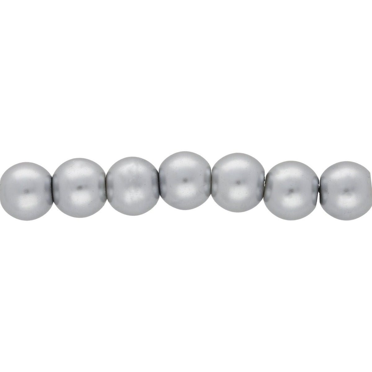 Glasperle rund - 10 mm - Dark Grey - PerlineBeads