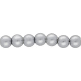 Glasperle rund - 10 mm - Dark Grey - PerlineBeads