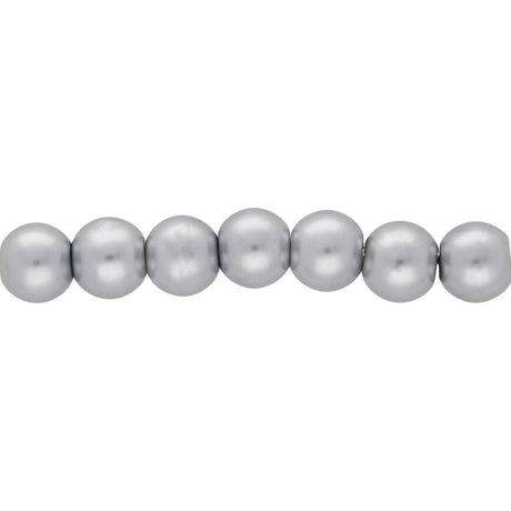 Glasperle rund - 10 mm - Dark Grey - PerlineBeads