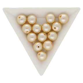 Glasperle rund - 10 mm - Goldbrown - PerlineBeads