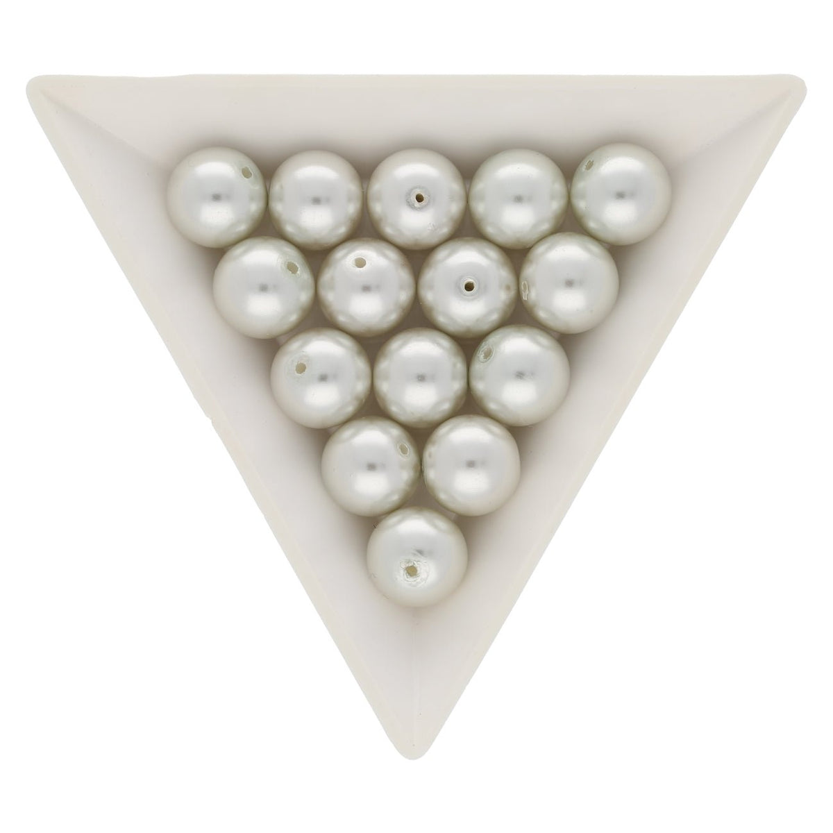 Glasperle rund - 10 mm - White Smoke - PerlineBeads