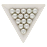 Glasperle rund - 10 mm - White Smoke - PerlineBeads
