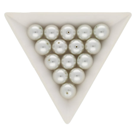 Glasperle rund - 10 mm - White Smoke - PerlineBeads