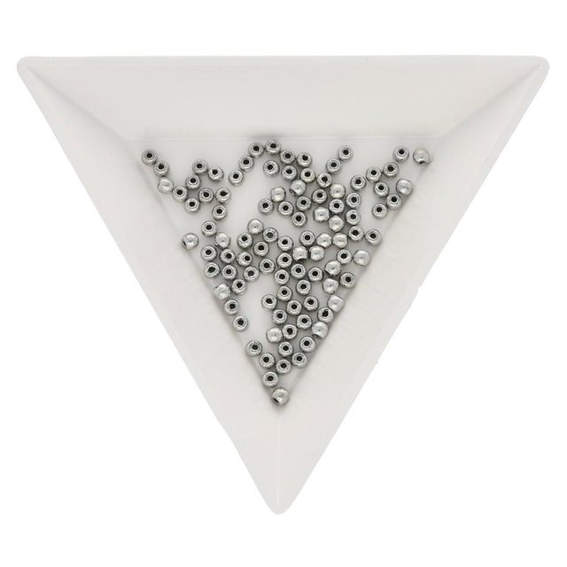 Glasperlen rund - 2 mm - Silver - PerlineBeads