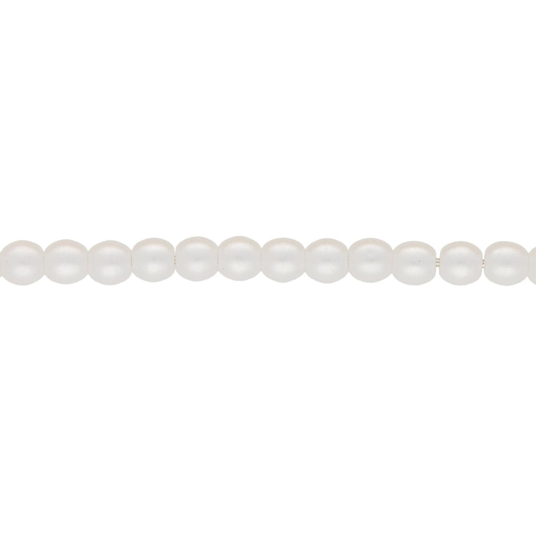 Glasperlen rund - 3 mm - Pearl Coat Snow - PerlineBeads