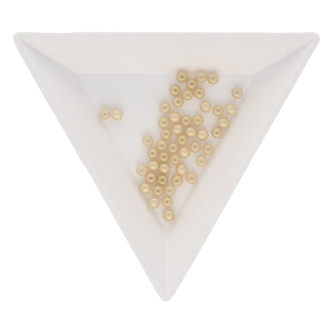 Glasperlen rund - 3 mm - Powdery Light Gold - PerlineBeads