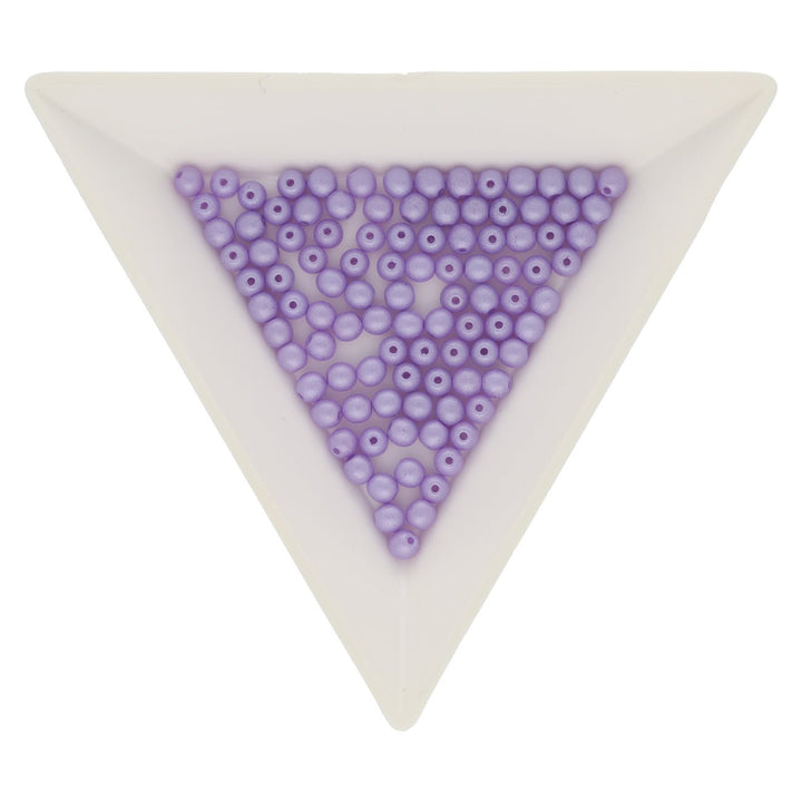 Glasperlen rund - 3 mm - Powdery Pastel Purple - PerlineBeads