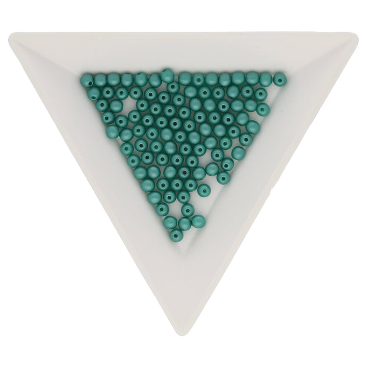 Glasperlen rund - 3 mm - Powdery Teal - PerlineBeads