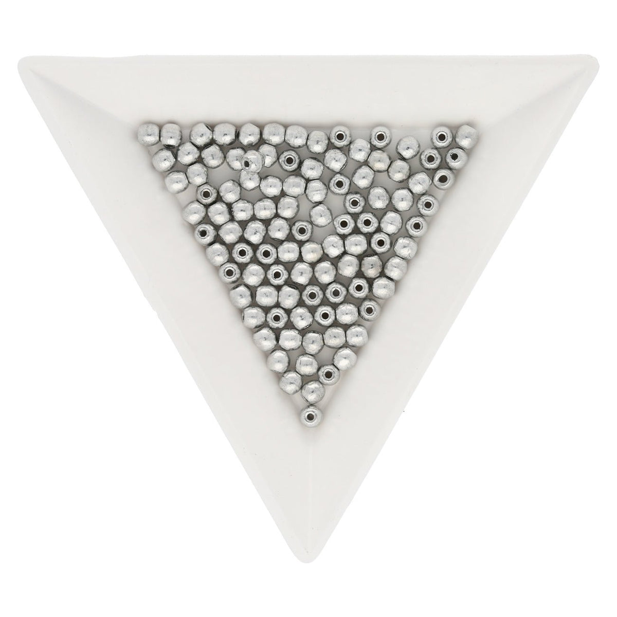 Glasperlen rund - 3 mm - Silver - PerlineBeads