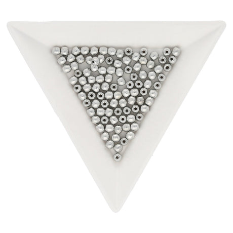 Glasperlen rund - 3 mm - Silver - PerlineBeads