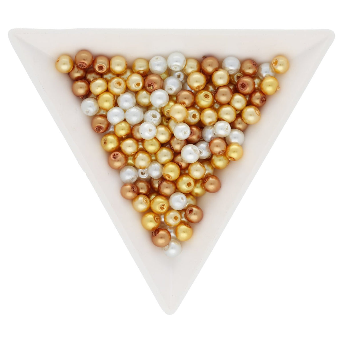 Glasperlen rund - 4 mm - Caramel Mix - PerlineBeads