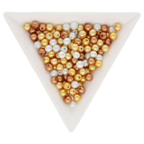 Glasperlen rund - 4 mm - Caramel Mix - PerlineBeads
