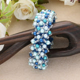 Glasperlen rund - 4 mm - Carribean Blue Mix - PerlineBeads